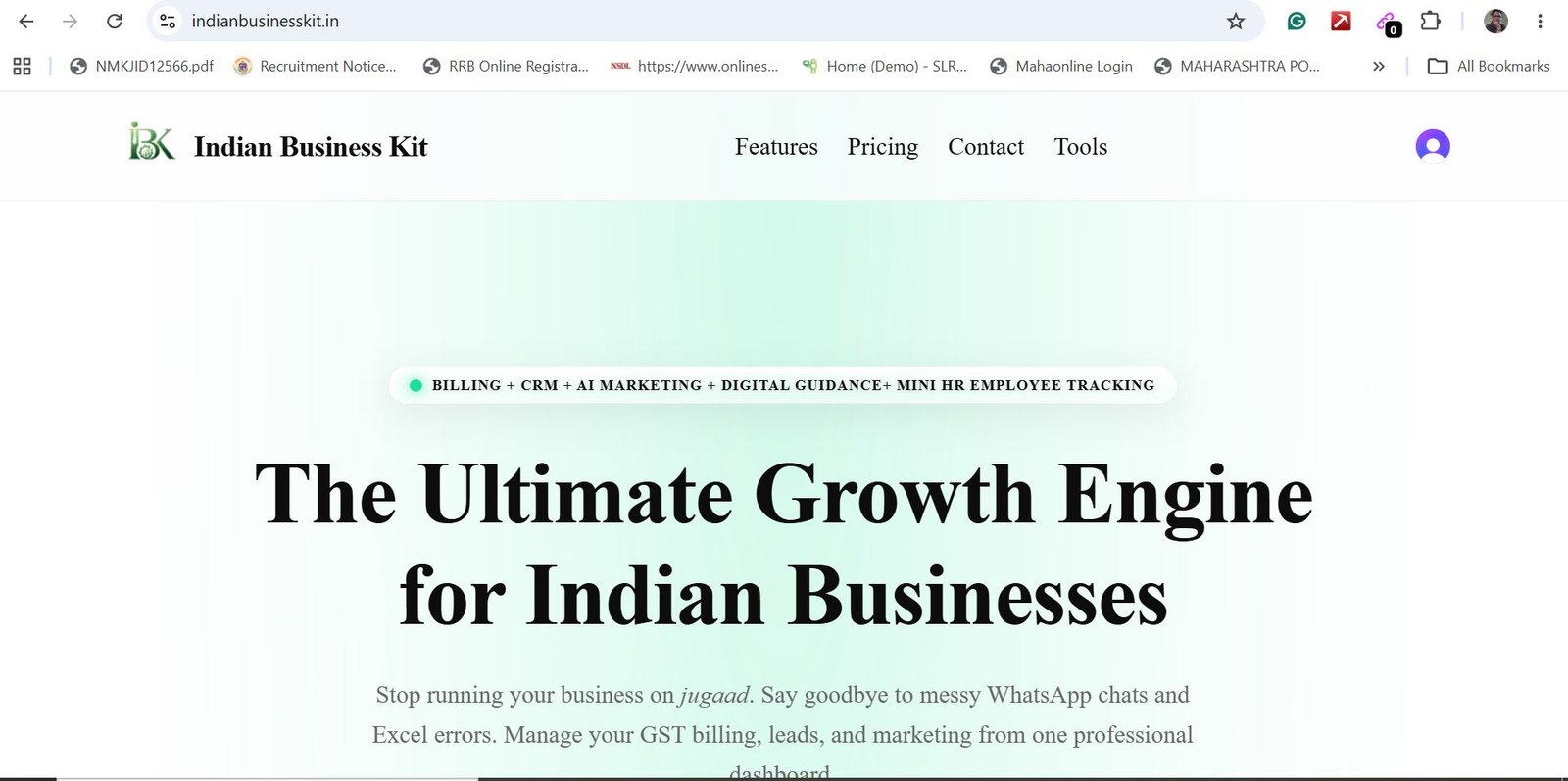 Indian Business Kit Website Engine